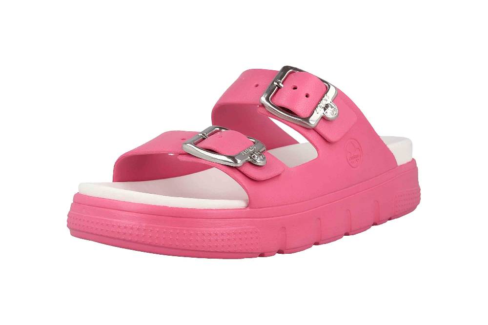 Rieker Pantoletten In Übergrößen Rosa P2180-32 Große Damenschuhe