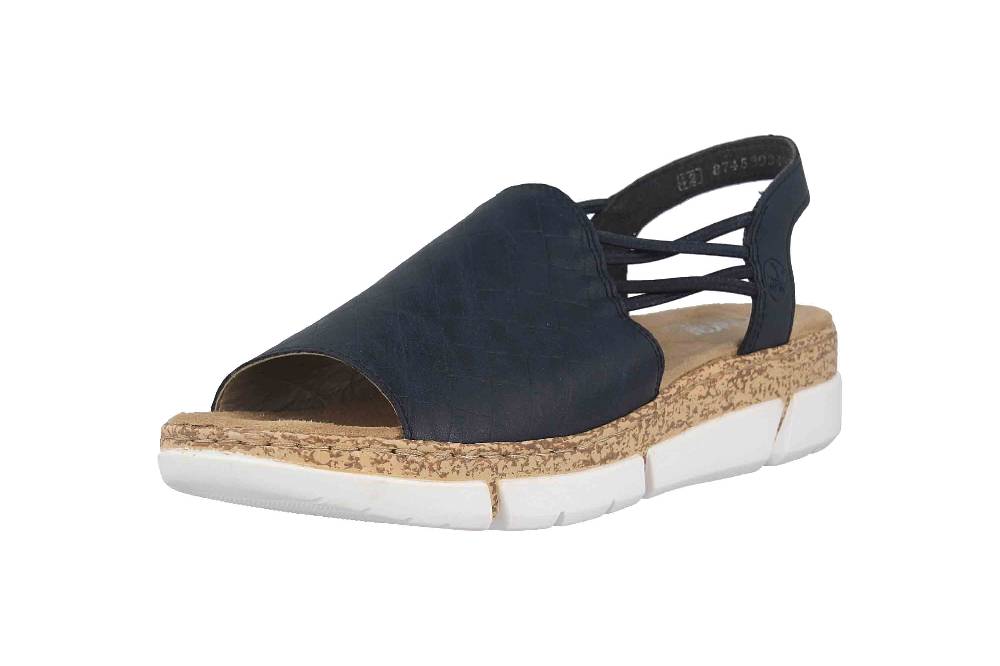 Rieker Sandalen In Übergrößen Blau V2368-14 Große Damenschuhe