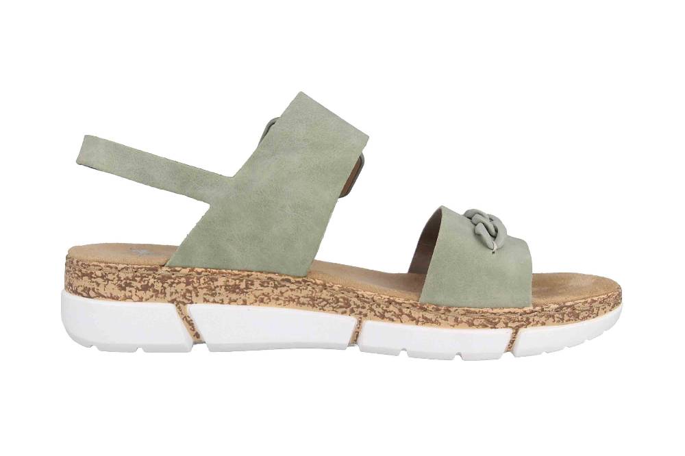 Rieker Sandalen In Übergrößen Grün V2350-52 Große Damenschuhe