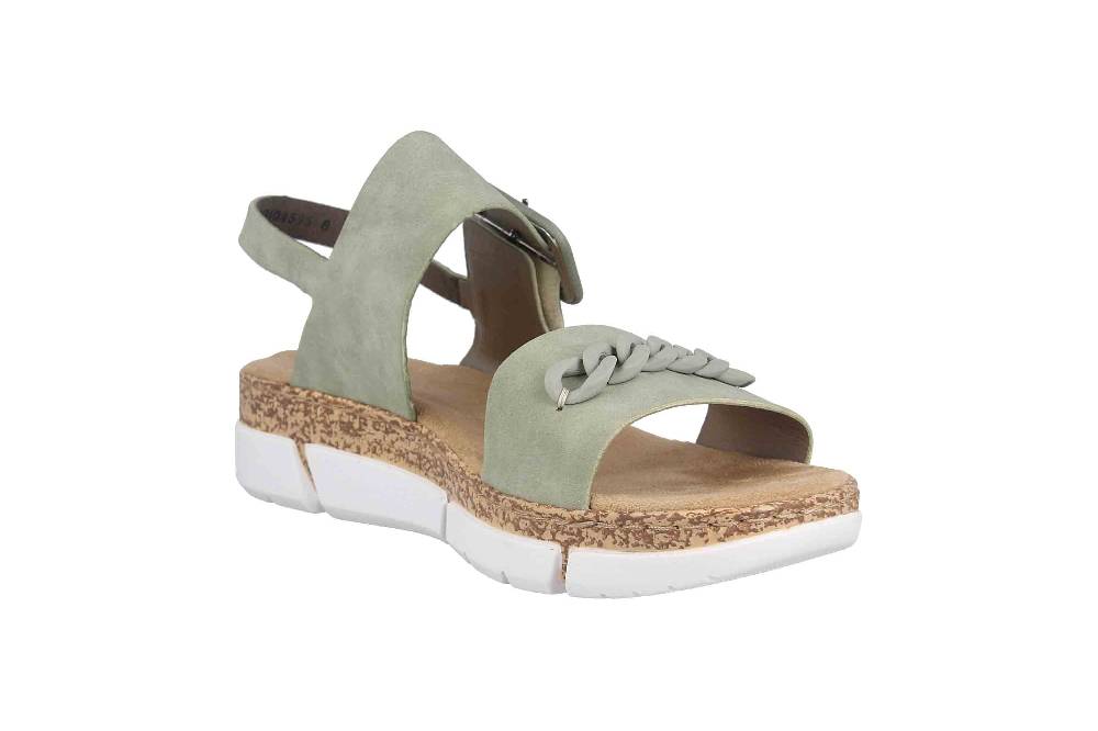 Rieker Sandalen In Übergrößen Grün V2350-52 Große Damenschuhe