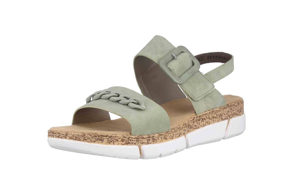 Rieker Sandalen In Übergrößen Grün V2350-52 Große Damenschuhe