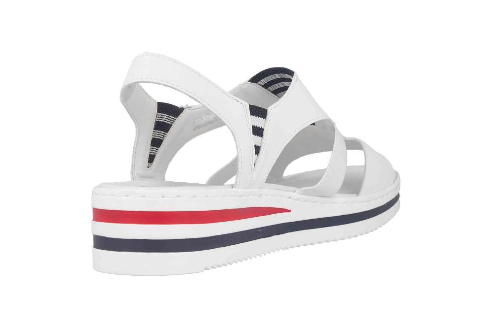 Rieker Sandaletten In Übergrößen Weiß V02Y5-80 Große Damenschuhe