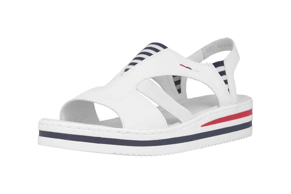 Rieker Sandaletten In Übergrößen Weiß V02Y5-80 Große Damenschuhe