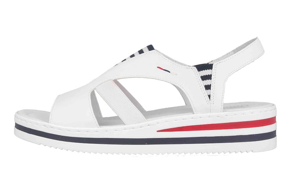 Rieker Sandaletten in Übergrößen Weiß V02Y5-80 große Damenschuhe