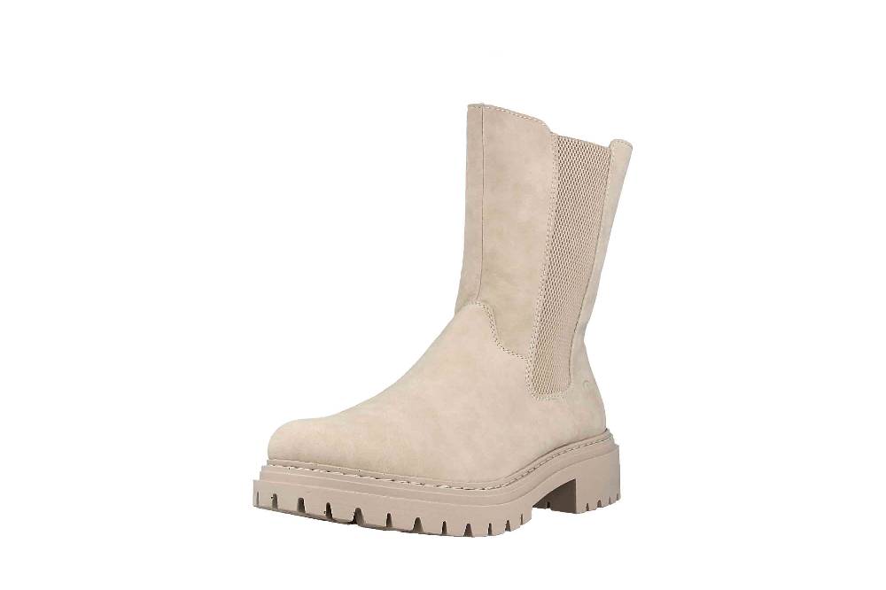 Rieker Stiefel In Übergrößen Beige 72683-62 Große Damenschuhe