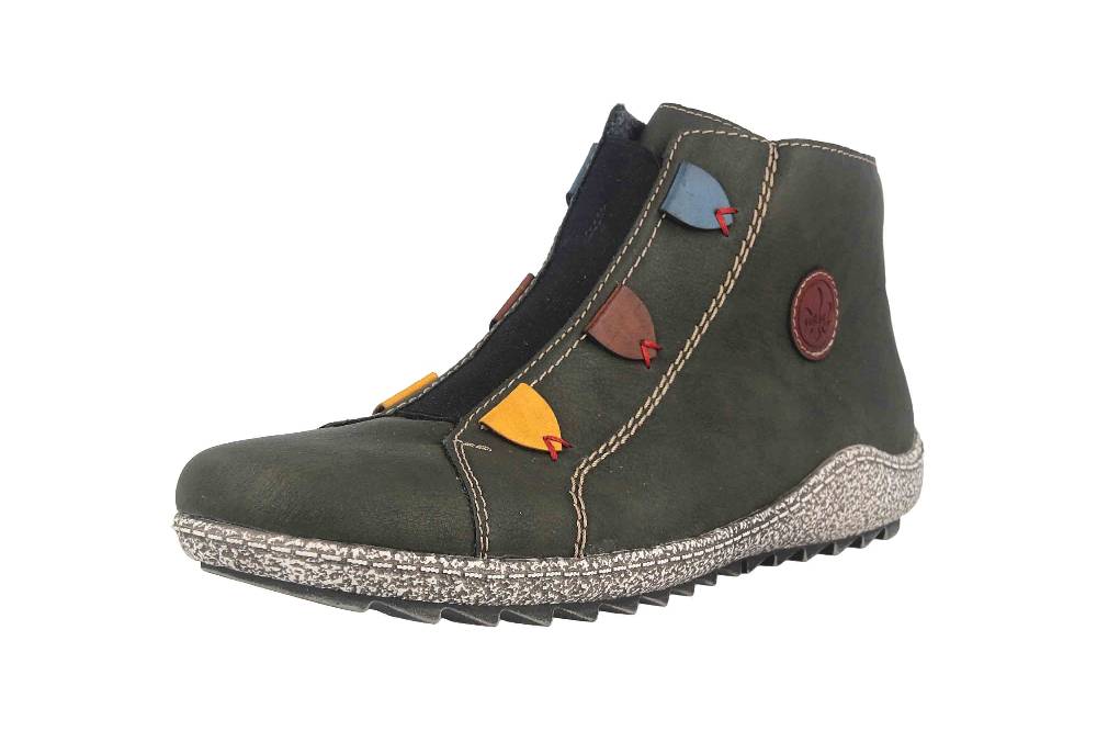 Rieker Stiefeletten In Übergrößen Grün Z7554-54 Große Damenschuhe