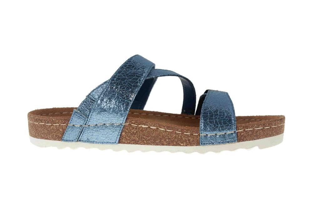 Romika Ontario 05 Pantoletten In Übergrößen Blau 34505 218 515 Große Damenschuhe