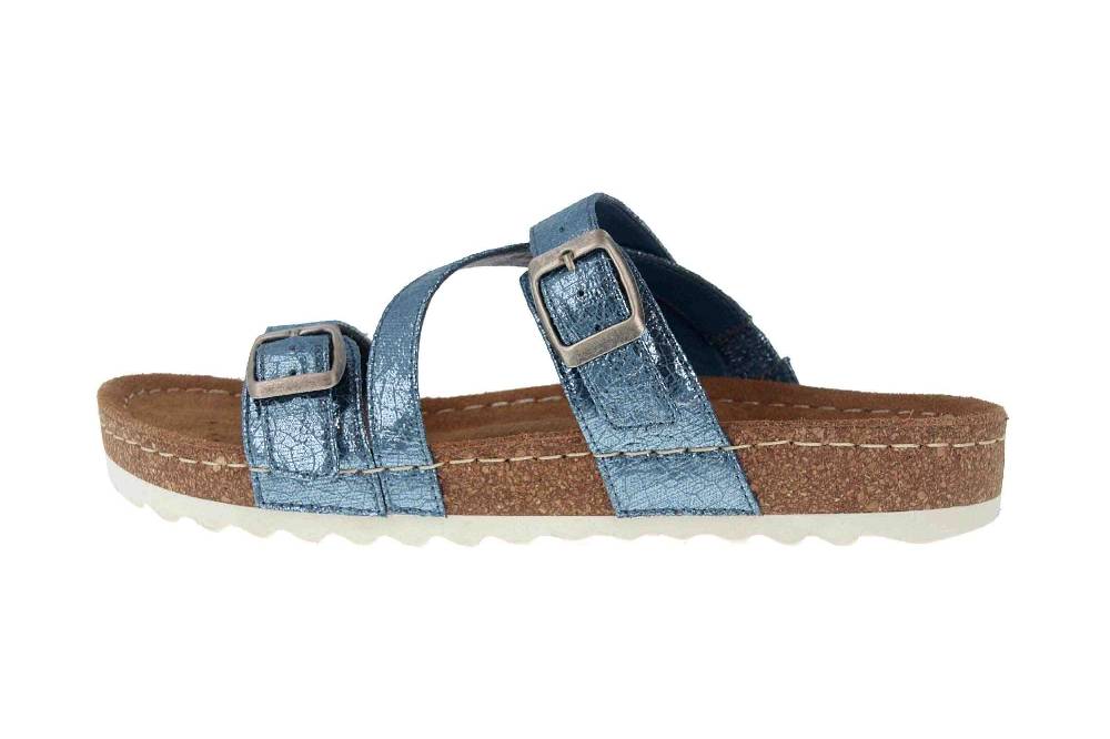 Romika Ontario 05 Pantoletten in Übergrößen Blau 34505 218 515 große Damenschuhe