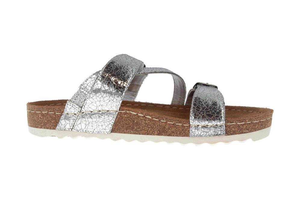 Romika Ontario 05 Pantoletten In Übergrößen Silber 34505 218 750 Große Damenschuhe