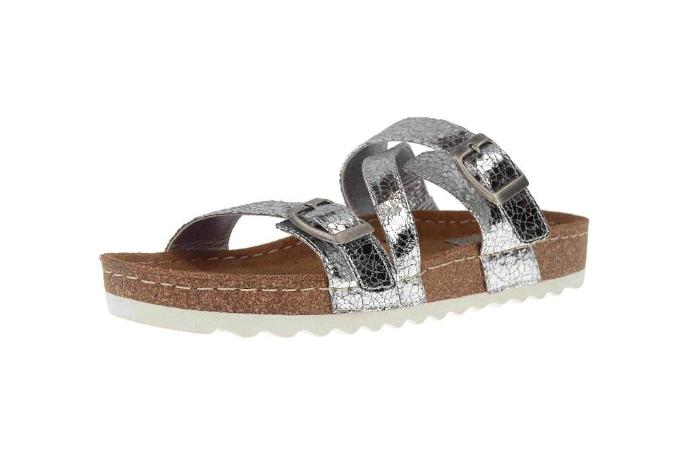 Romika Ontario 05 Pantoletten In Übergrößen Silber 34505 218 750 Große Damenschuhe