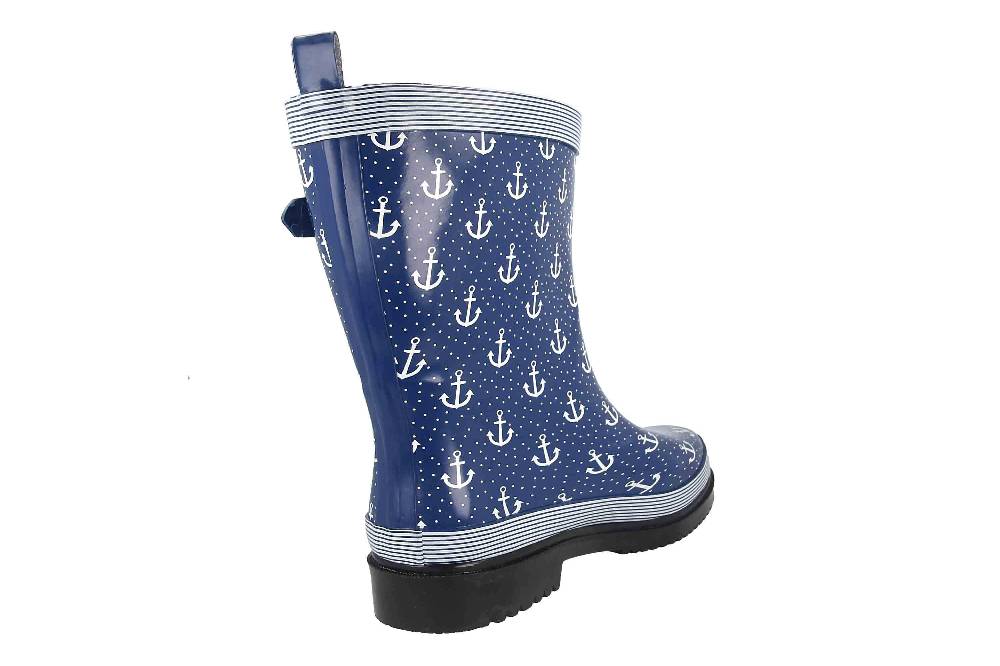 Schuhplus Gummistiefel In Übergrößen Blau Marleen-Blau-Weiß Große Damenschuhe