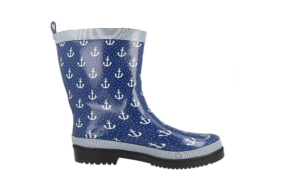 Schuhplus Gummistiefel In Übergrößen Blau Marleen-Blau-Weiß Große Damenschuhe