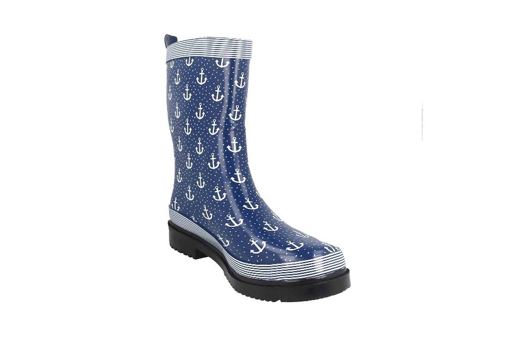 Schuhplus Gummistiefel In Übergrößen Blau Marleen-Blau-Weiß Große Damenschuhe