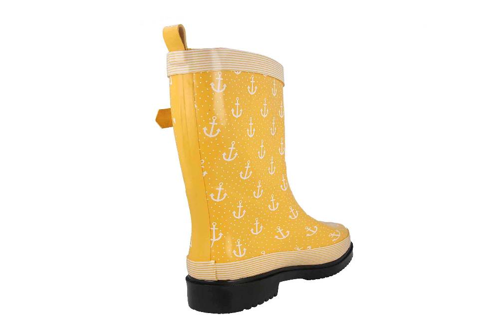 Schuhplus Gummistiefel In Übergrößen Gelb Marleen-Gelb-Weiß Große Damenschuhe