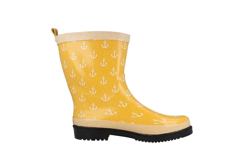 Schuhplus Gummistiefel In Übergrößen Gelb Marleen-Gelb-Weiß Große Damenschuhe
