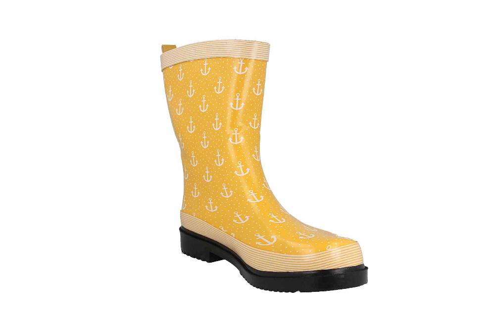 Schuhplus Gummistiefel In Übergrößen Gelb Marleen-Gelb-Weiß Große Damenschuhe