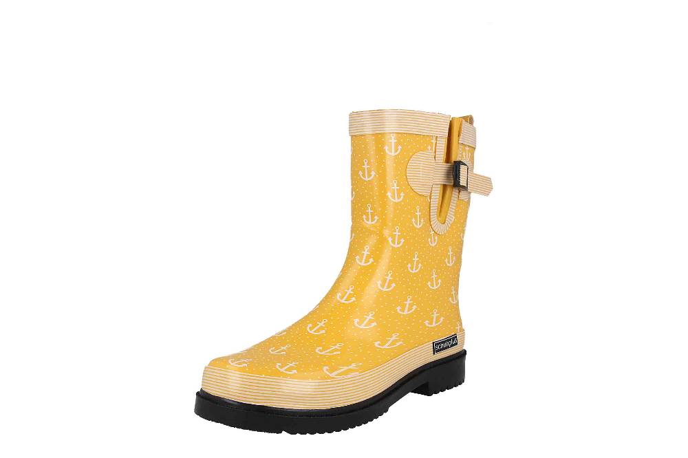 Schuhplus Gummistiefel In Übergrößen Gelb Marleen-Gelb-Weiß Große Damenschuhe