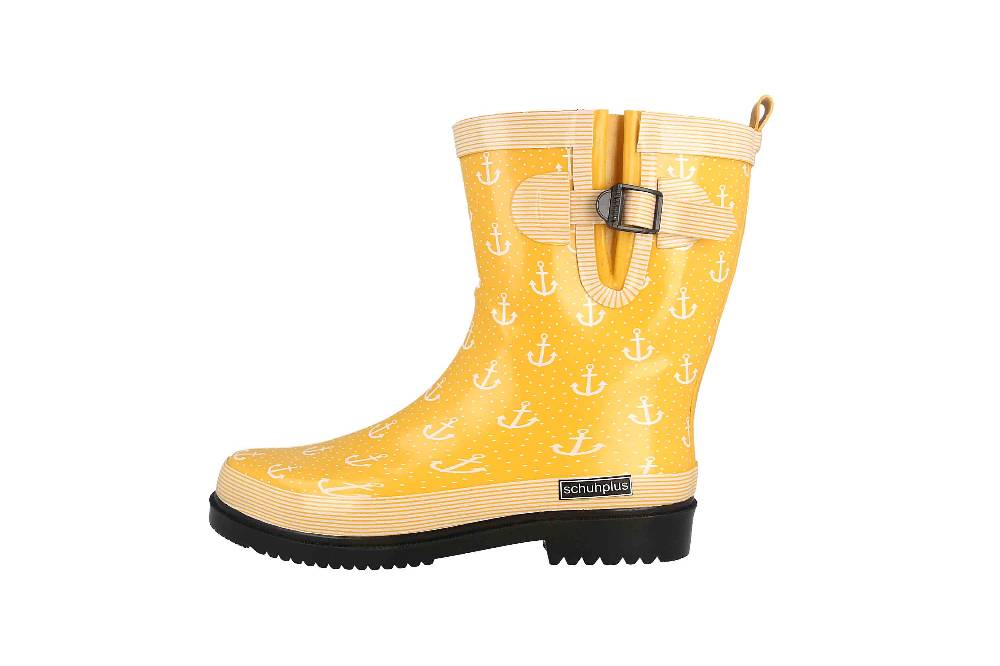 schuhplus Gummistiefel in Übergrößen Gelb Marleen-Gelb-Weiß große Damenschuhe