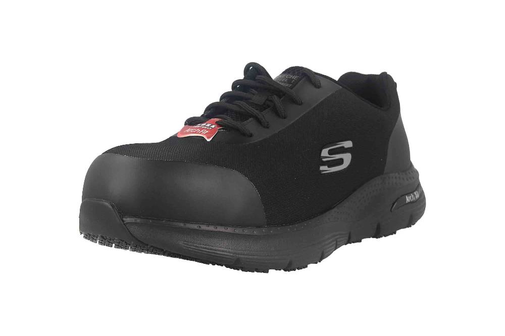 Skechers ARCH FIT SR RINGSTAP Arbeitsschuhe In Übergrößen Schwarz 200086EC BBK Große Herrenschuhe