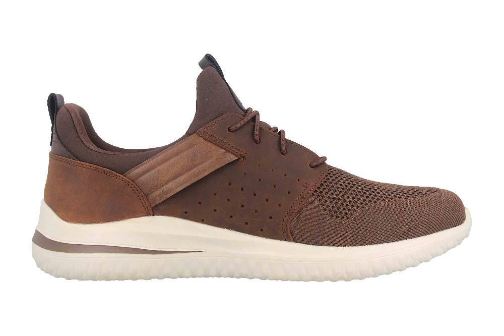 Skechers DELSON 3.0 CICADA Sneaker In Übergrößen Braun 210238 CDB Große Herrenschuhe