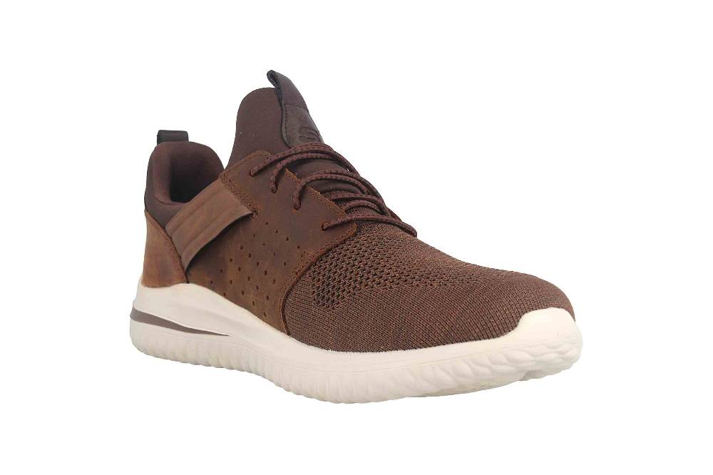 Skechers DELSON 3.0 CICADA Sneaker In Übergrößen Braun 210238 CDB Große Herrenschuhe