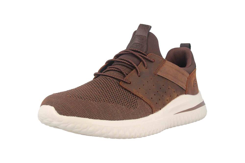 Skechers DELSON 3.0 CICADA Sneaker In Übergrößen Braun 210238 CDB Große Herrenschuhe