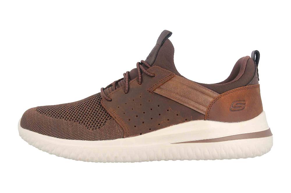 Skechers DELSON 3.0 CICADA Sneaker in Übergrößen Braun 210238 CDB große Herrenschuhe