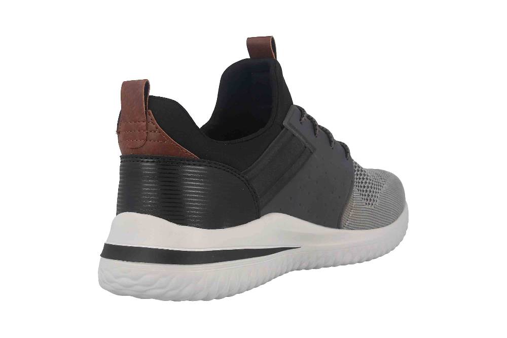 Skechers DELSON 3.0 CICADA Sneaker In Übergrößen Grau 210238 GYBK Große Herrenschuhe