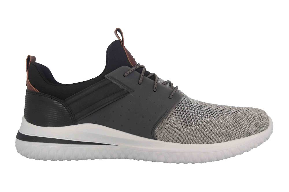 Skechers DELSON 3.0 CICADA Sneaker In Übergrößen Grau 210238 GYBK Große Herrenschuhe