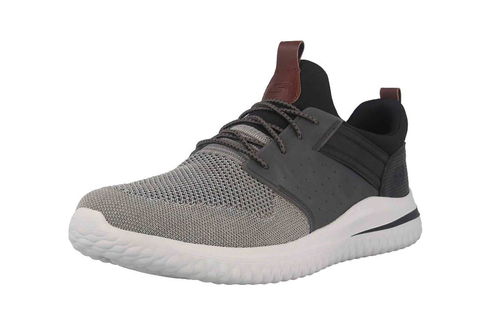 Skechers DELSON 3.0 CICADA Sneaker In Übergrößen Grau 210238 GYBK Große Herrenschuhe
