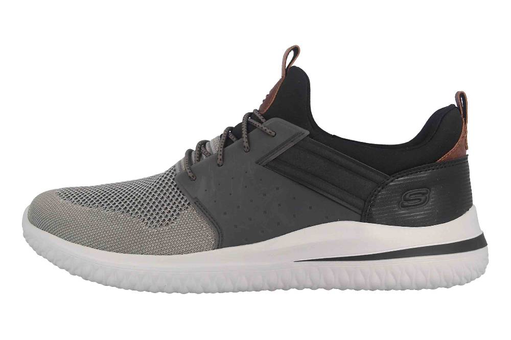 Skechers DELSON 3.0 CICADA Sneaker in Übergrößen Grau 210238 GYBK große Herrenschuhe