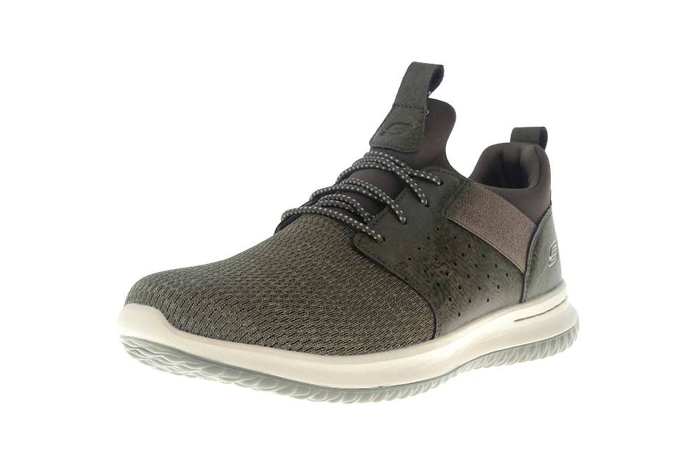Skechers DELSON CAMBEN Sneakers In Übergrößen Grün 65474 OLV Große Herrenschuhe