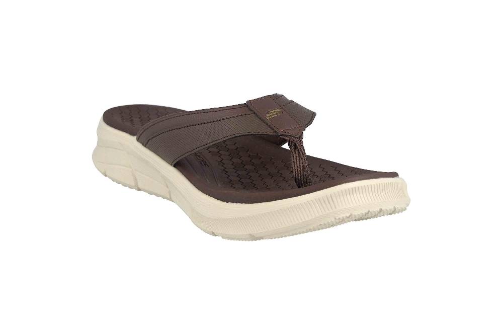 Skechers EQUALIZER 4.0 SANDAL SERASA Zehentrenner In Übergrößen Braun 237049 BRN Große Herrenschuhe