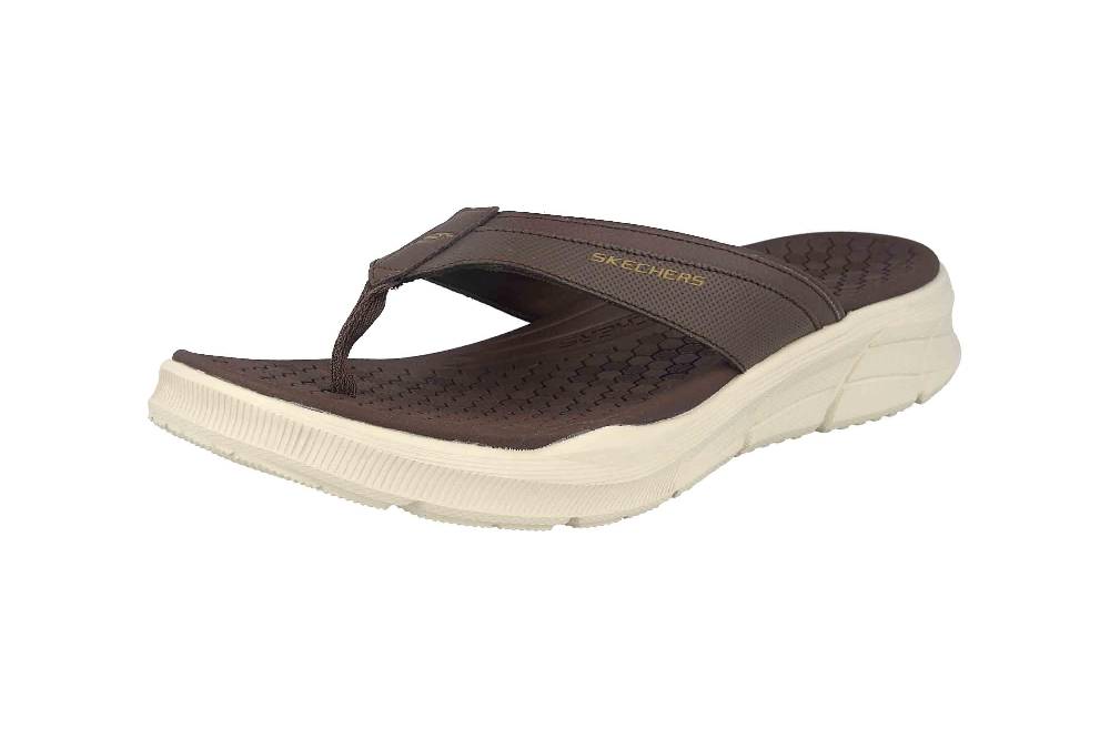 Skechers EQUALIZER 4.0 SANDAL SERASA Zehentrenner In Übergrößen Braun 237049 BRN Große Herrenschuhe