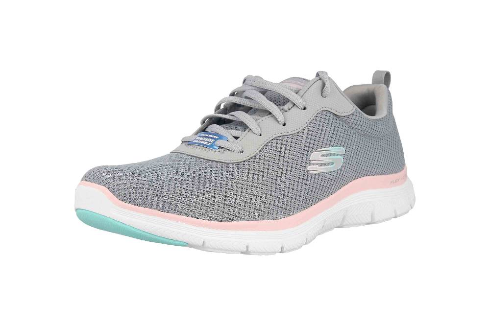 Skechers FLEX APPEAL 4.0 BRILLIANT VIEW Sneaker In Übergrößen Grau 149303 GYLP Große Damenschuhe