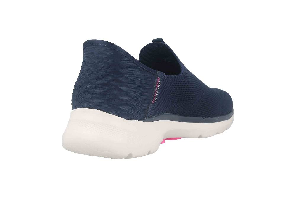 Skechers GO WALK 6 FABULOUS VIEW Sneaker In Übergrößen Blau 124569 NVY Große Damenschuhe