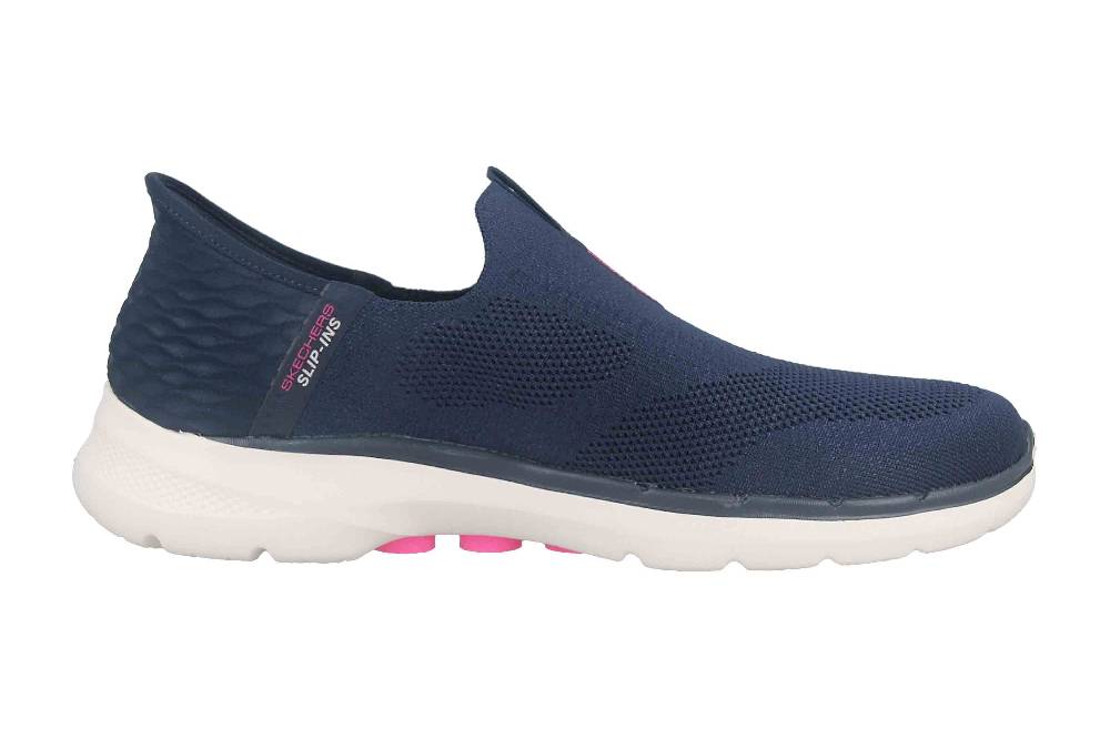 Skechers GO WALK 6 FABULOUS VIEW Sneaker In Übergrößen Blau 124569 NVY Große Damenschuhe