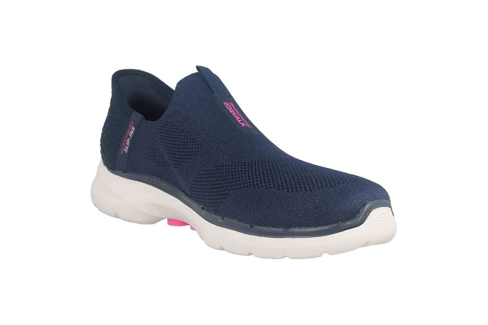 Skechers GO WALK 6 FABULOUS VIEW Sneaker In Übergrößen Blau 124569 NVY Große Damenschuhe