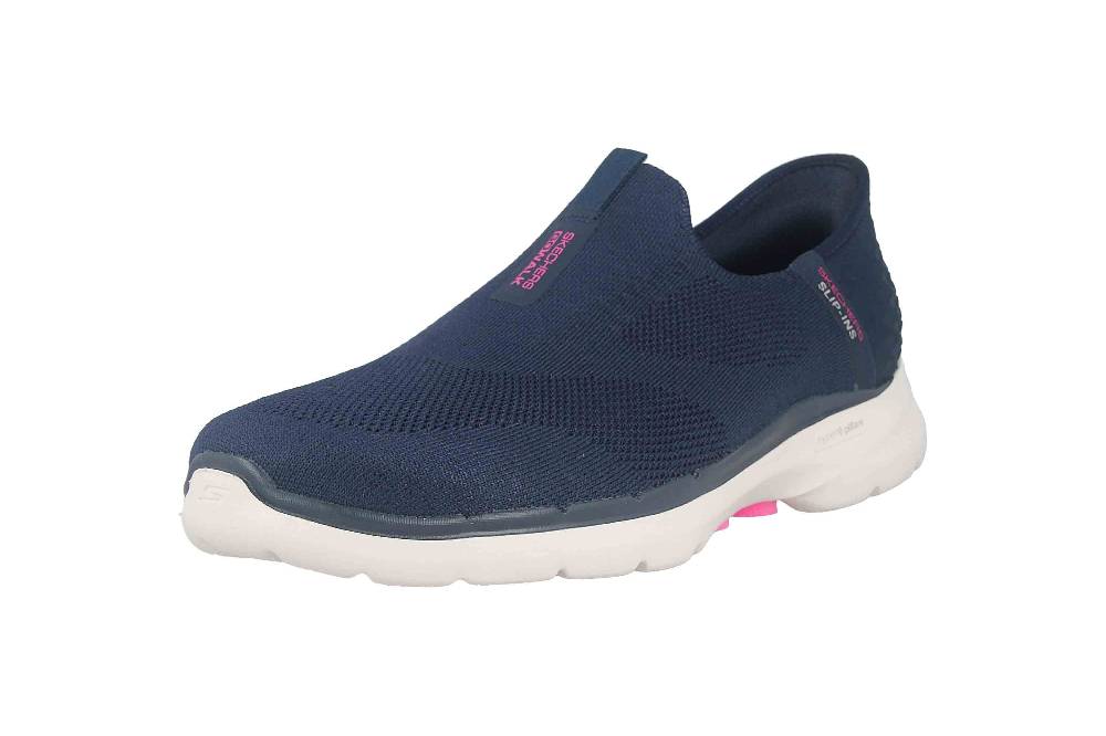 Skechers GO WALK 6 FABULOUS VIEW Sneaker In Übergrößen Blau 124569 NVY Große Damenschuhe