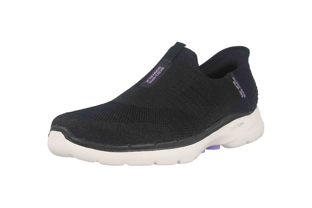 Skechers GO WALK 6 FABULOUS VIEW Sneaker In Übergrößen Schwarz 124569 BKLV Große Damenschuhe