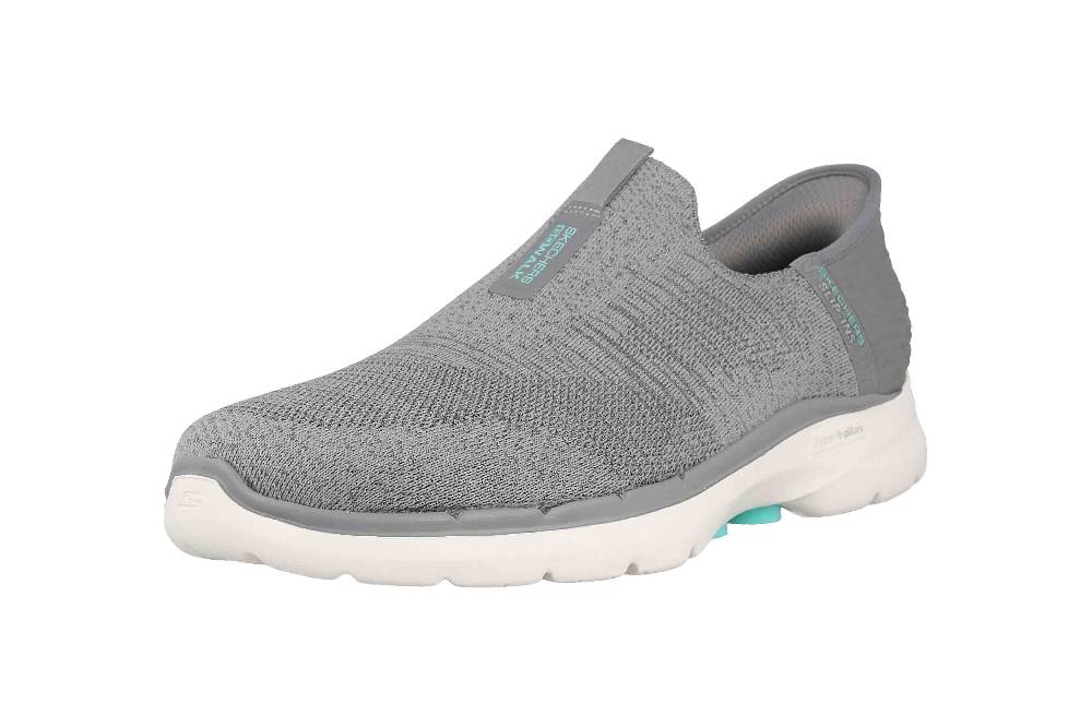 Skechers GO WALK 6 FABULOUS VIEW Sneaker In Übergrößen Grau 124569 GRY Große Damenschuhe