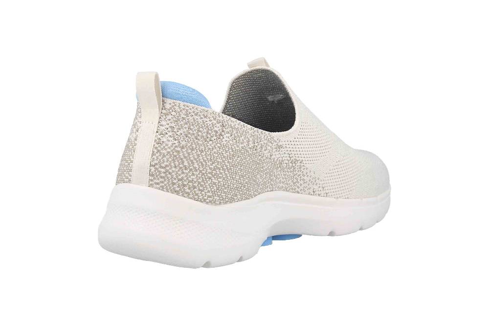 Skechers GO WALK 6 GLIMMERING Sneaker In Übergrößen Beige 124502 NTBL Große Damenschuhe