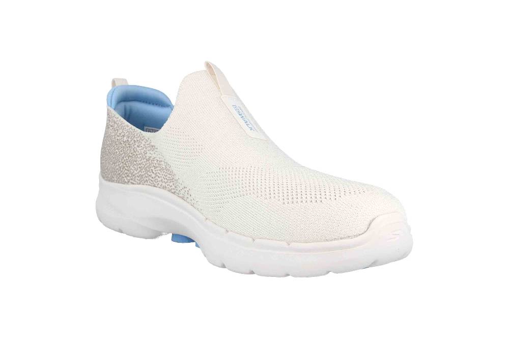 Skechers GO WALK 6 GLIMMERING Sneaker In Übergrößen Beige 124502 NTBL Große Damenschuhe