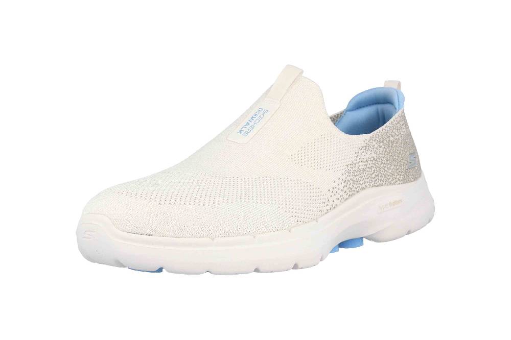 Skechers GO WALK 6 GLIMMERING Sneaker In Übergrößen Beige 124502 NTBL Große Damenschuhe