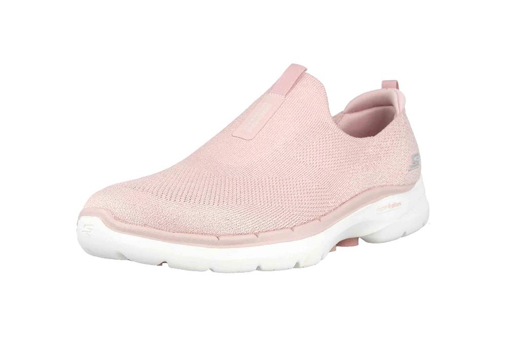 Skechers GO WALK 6 GLIMMERING Sneaker In Übergrößen Pink 124502 LTPK Große Damenschuhe