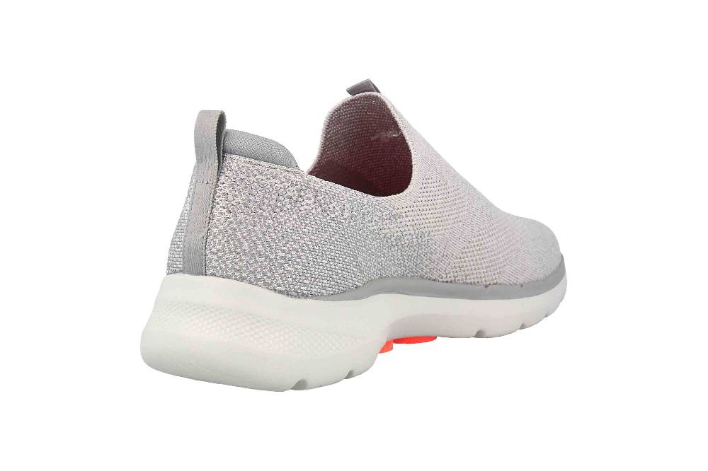 Skechers GO WALK 6 GLIMMERING Sneaker In Übergrößen Grau 124502 GYCL Große Damenschuhe