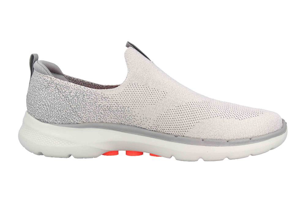 Skechers GO WALK 6 GLIMMERING Sneaker In Übergrößen Grau 124502 GYCL Große Damenschuhe