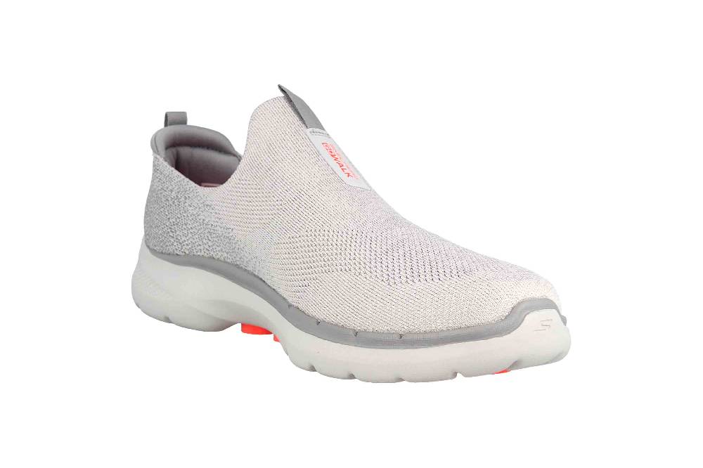 Skechers GO WALK 6 GLIMMERING Sneaker In Übergrößen Grau 124502 GYCL Große Damenschuhe