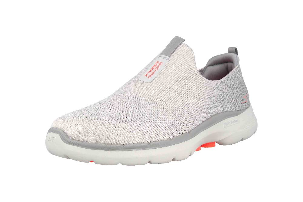 Skechers GO WALK 6 GLIMMERING Sneaker In Übergrößen Grau 124502 GYCL Große Damenschuhe