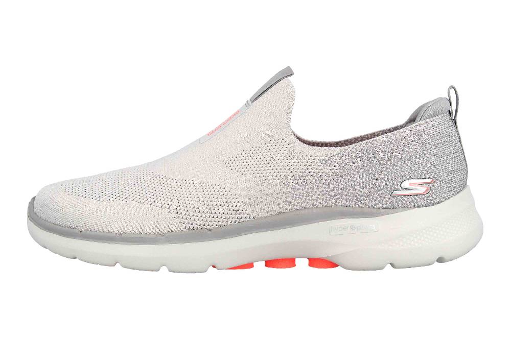 Skechers GO WALK 6 GLIMMERING Sneaker in Übergrößen Grau 124502 GYCL große Damenschuhe